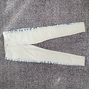 Old Navy High Rise Dip Dye Rockstar Super Skinny Jeans Blue/White Womens Size 2